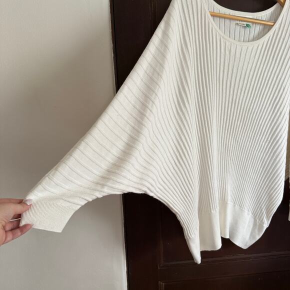 ANTHROPOLOGIE | Cream Karla Ribbed Dolman Sleeve Ribbed Boatneck Sweater Size 1X - Picture 4 of 6